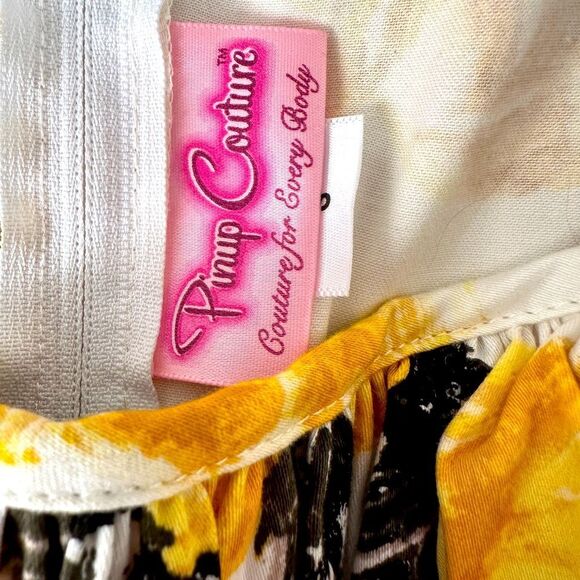 Floral Yellow and Black Dress - Picture 9 of 11